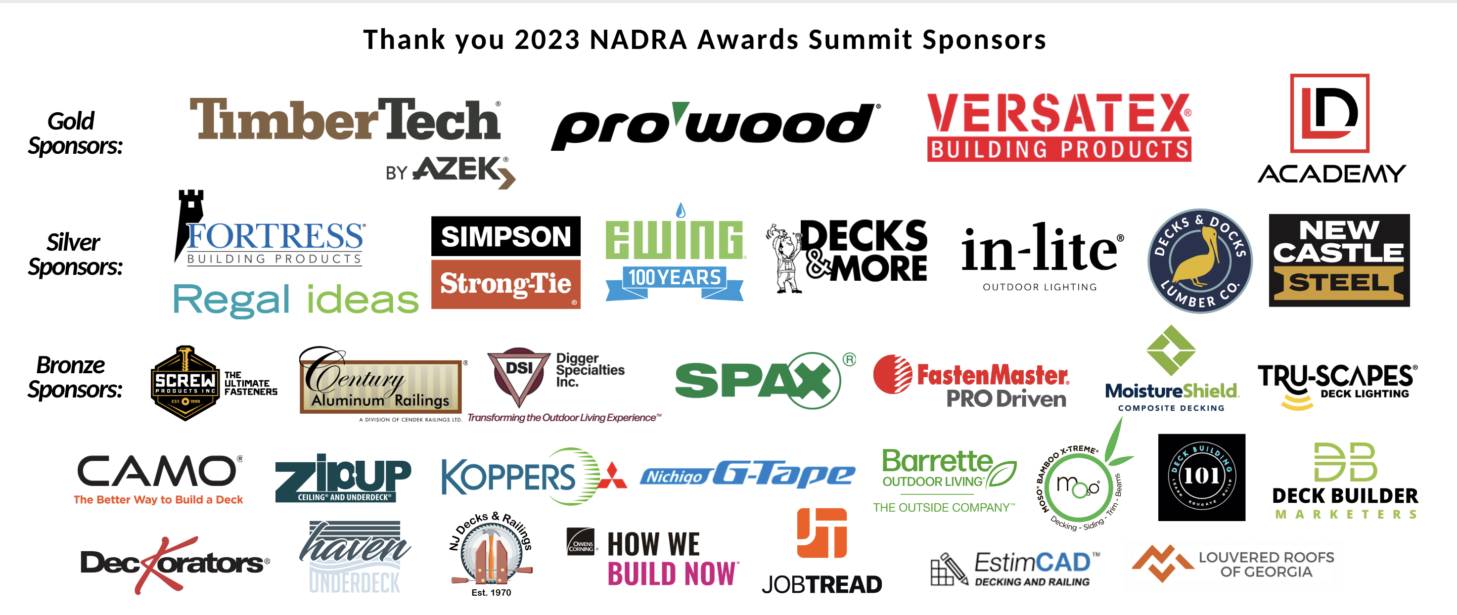 NADRA Awards Summit Sponsors 2023