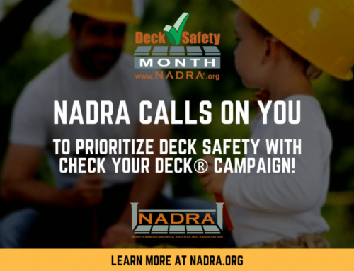 May is Deck Safety Month®: NADRA Reminds Homeowners to “Check Your Deck®” and Schedule a Spring Inspection